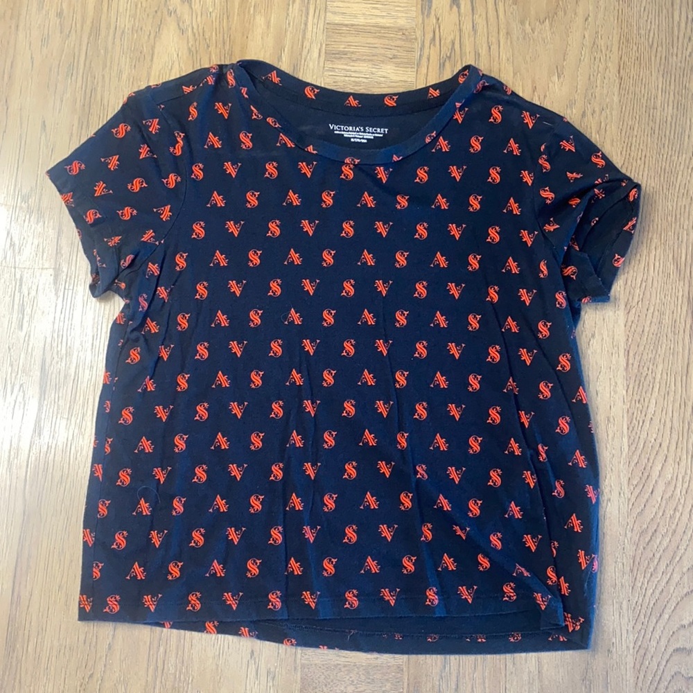 Victoria’s Secret T-shirts black with red logo.